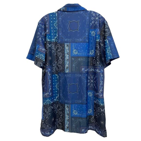 G/Fore Bandana Tech Pique Polo Shirt Men Size XL‎ Twilight Blue Golf Active NWT - Picture 3 of 8